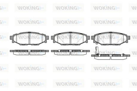 Тормозной колодки диск. задн. (выр-во Remsa) Subaru Forester (sh) 2.0 08-,Subaru Forester (sh) 2.5 08- (P10363.01) WOKING P1036301