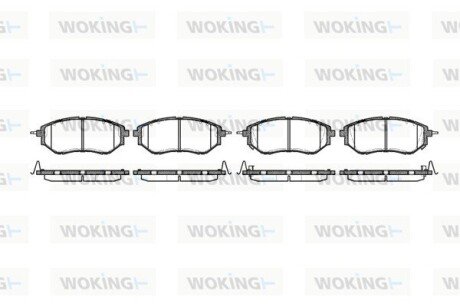 Колодки гальмівні диск. перед. (Remsa) Subaru Forester 13> / Legasy, Outback 09> / Tribeca 06> (P10373.02) WOKING P1037302