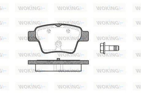 Тормозной колодки диск. задн. (выр-во Remsa) Peugeot 207 307, Citroen C4 (04-) (P10383.00) WOKING P1038300