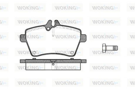 Тормозной колодки диск. перед. (выр-во Remsa) MB A-class 04>12, B-class 05>11 Bosch ver. (P10443.00) WOKING P1044300