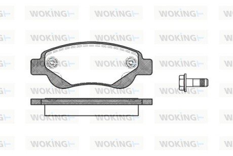 Колодки гальмівні диск. перед. (Remsa) PSA C1 I II / 107 05>14, 108 14> / Toyota Aygo 05> 14> Bosch ver. (P10773.00) WOKING P1077300