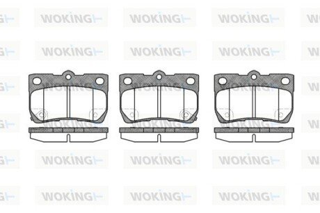 Колодки гальмівні диск. задн. (Remsa) Lexus Gs (grs19_, uzs19_, urs19_) 3.0 05-11 (P10813.02) WOKING P1081302 (фото 1)