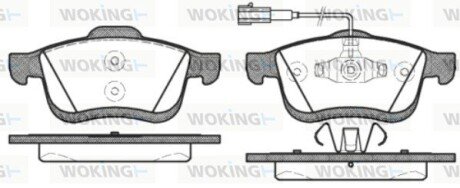 Тормозные колодки пер. Doblo 10- (диск 305mm)(155.2x69.08x20.3) WOKING P10833.22