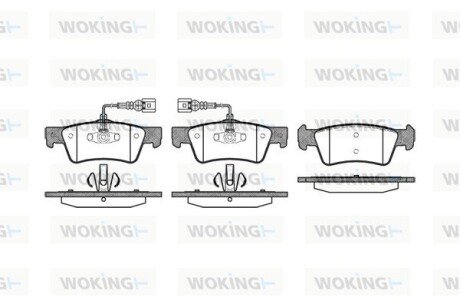 Тормозной колодки диск. задн. (выр-во Remsa) VW T5 ATE ver. (P10873.02) WOKING P1087302