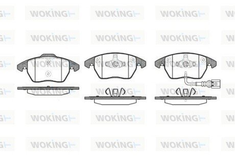 Тормозные колодки пер. A1/A3/Altea/Beetle/Caddy/Up (04-21) WOKING P11303.01