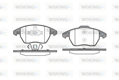 Гальмівні колодки пер. Citroen C4/Peugeot 207/208/307/308/Jetta IV 07- WOKING P11303.10