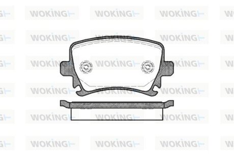 Гальмівні колодки зад. Caddy III/Golf V/Audi A4 03- (Girling) WOKING P11313.00