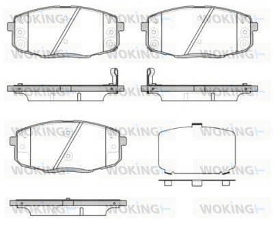 Тормозной колодки диск. перед. (выр-во Remsa) Hyundai Elantra 1.6 10-,Hyundai I30 1.4 07-11 (P11383.12) WOKING P1138312