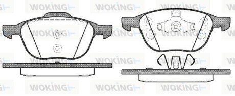 Колодки гальмівні диск. перед. (Remsa) Ford C-max ii 1.0 10-,Ford C-max ii 1.6 10- (P11823.30) WOKING P1182330 (фото 1)