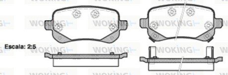 Колодки гальмівні диск. задн. (Remsa) Dodge Journey 08> 13> (P11953.02) WOKING P1195302