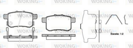 Колодки гальмівні диск. задн. (Remsa) Honda Accord 08>15 (P12323.12) WOKING P1232312