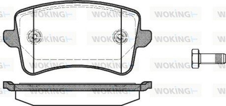 Тормозной колодки диск. задн. (выр-во Remsa) Audi A4 1.8 07-15,Audi A4 2.0 07-15,Audi A4 2.7 07-15 (P12433.00) WOKING P1243300