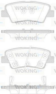 Тормозной колодки диск. задн. (выр-во Remsa) Hyundai Elantra 1.6 10-,Hyundai Elantra 1.8 10- (P12623.42) WOKING P1262342