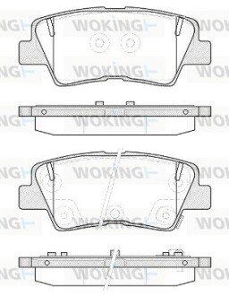 Тормозной колодки диск. задн. (выр-во Remsa) Ssang Yong Korando 10> / Toyota Auris 12> / Hyundai i20 15>, i30 11> 15> Elantra 15> / Sonata 05> / Grandeur 06> (P WOKING P1262352