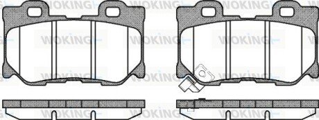 Колодки гальмівні диск. задн. (Remsa) Infiniti Fx 3.0 08-,Infiniti Fx 3.5 02-08 (P12653.01) WOKING P1265301