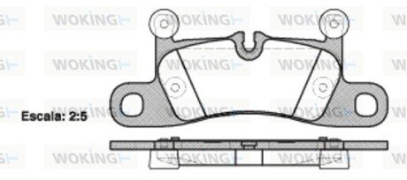 Тормозной колодки диск. задн. (выр-во Remsa) Porsche Cayenne (10-), VW Touareg (10-) (P12793.10) WOKING P1279310