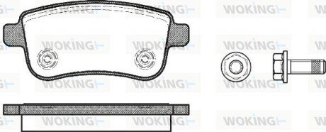 Колодки гальмівні диск. задн. (Remsa) Renault Fluence 1.5 10-,Renault Fluence 1.6 10- (P12873.00) WOKING P1287300