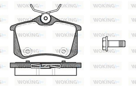 Тормозные колодки зад. Renault (16 mm) WOKING P12913.00