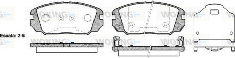 Колодки гальмівні диск. перед. (Remsa) Honda Civic viii 1.6 05-,Hyundai Grandeur 2.2 03- (P13043.02) WOKING P1304302 (фото 1)