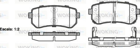 Тормозной колодки диск. задн. (выр-во Remsa) Hyundai Accent iii 1.4 05-10,Hyundai Accent iii 1.5 05-10 (P13093.02) WOKING P1309302