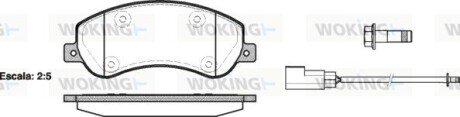 Тормозной колодки диск. перед. (выр-во Remsa) Ford Tourneo connect 1.8 02-13,Ford Transit 2.2 06-14 (P13503.02) WOKING P1350302