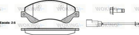 Тормозной колодки диск. перед. (выр-во Remsa) Ford Tourneo connect 1.8 02-13,Ford Transit 2.2 06-14 (P13513.02) WOKING P1351302