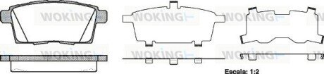 Тормозной колодки диск. задн. (выр-во Remsa) Mazda Cx-7 2.2 06-,Mazda Cx-7 2.3 06-,Mazda Cx-7 2.5 06- (P13683.00) WOKING P1368300