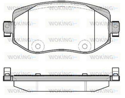 Колодки гальмівні диск. перед. (Remsa) Renault Megane IV (P16243.08) WOKING P1624308