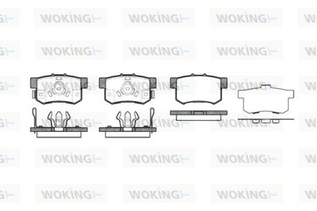 Колодки гальмівні диск. задн. (Remsa) Honda Accord 08>15 / CR-V 07> 12> / Suzuki Swift 05> (P2253.04) WOKING P225304 (фото 1)