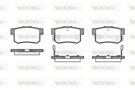 Тормозной колодки диск. задн. (выр-во Remsa) Honda Accord vii 2.0 03-12,Honda Accord vii 2.2 03-12 (P2253.32) WOKING P225332