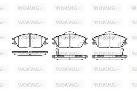 Тормозной колодки диск. перед. (выр-во Remsa) Hyundai Getz 1.1 02-10,Hyundai Getz 1.3 02-10 (P3243.22) WOKING P324322