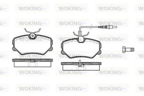 Тормозные колодки пер. 405 (92-99) (Girling) WOKING P3623.02