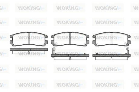 Колодки гальмівні диск. задн. (Remsa) Mitsubishi Galant 96>04, 04> (P3913.02) WOKING P391302