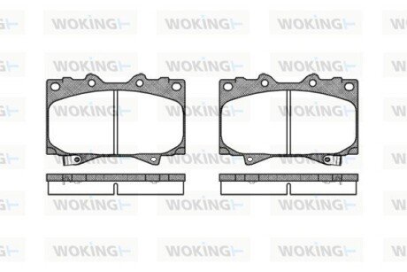 Тормозной колодки диск. перед. (выр-во Remsa) Land Cruiser Prado (_J15_) (09-)/Mitsubishi Pajero IV (09-) (P6073.04) WOKING P607304