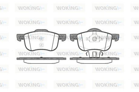 Колодки гальмівні диск. перед. (Remsa) Volvo S60 i 2.0 00-10,Volvo S60 i 2.3 00-10 (P6133.00) WOKING P613300