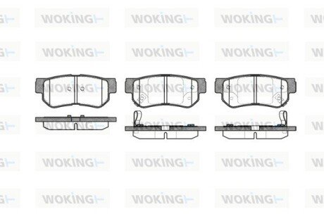 Колодки гальмівні диск. задн. (Remsa) Hyundai Santa Fe I, Tucson I, Sonata IV V, Ka Sportage II, Magentis I I (P6463.02) WOKING P646302 (фото 1)