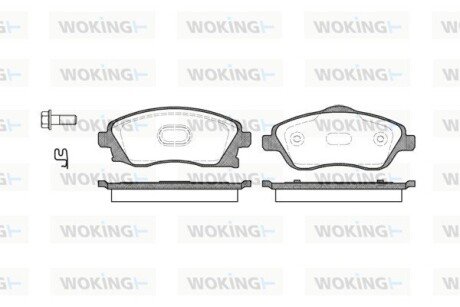 Тормозной колодки диск. перед. (выр-во Remsa) Opel Corsa C Combo 00>09 (P6743.12) WOKING P674312