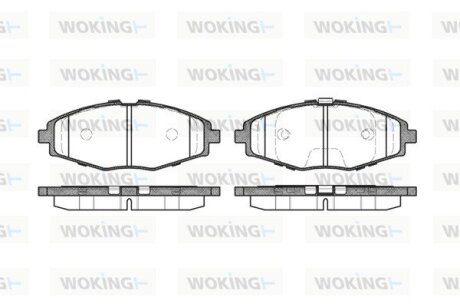 Колодки гальмівні Ланос 1,5/Сенс/Матіз перед (R13) (к-т 4шт) WOKING P796300 (фото 1)