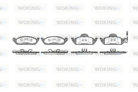 Тормозные колодки пер. MB M-Class (W163) 98-05 WOKING P7973.01