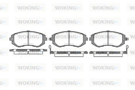 Колодки гальмівні диск. перед. (Remsa) Subaru Forester 02> 08> / Impreza 00> 08> / Legasy, Outback 03> 08> (P8513.02) WOKING P851302 (фото 1)