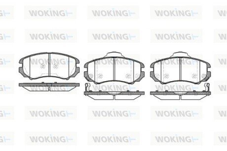 Тормозной колодки диск. перед. (выр-во Remsa) Hyundai Tucson I / Sportage II / Sonata Magentis 05>10 (P8533.02) WOKING P853302