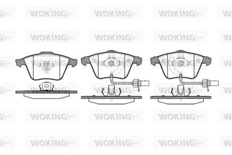 Колодки гальмівні диск. перед. (Remsa) Audi A4 1.8 04-08,Audi A4 2.0 02-09,Audi A4 2.0 04-08 (P8643.12) WOKING P864312 (фото 1)