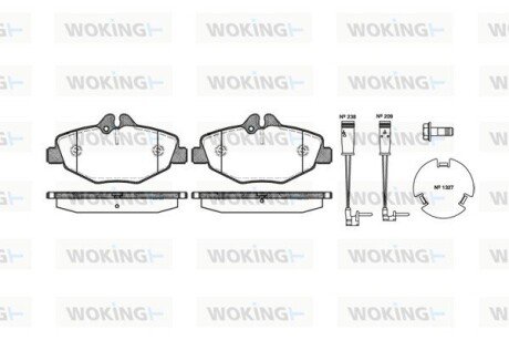 Колодки гальмівні диск. перед. (Remsa) MB E211 Bosch ver. (P8903.02) WOKING P890302