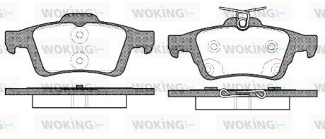 Тормозные колодки зад. FORD FOCUS/GRAND C-MAX/MAZDA 3/5/ VOLVO C30/C70/V40 WOKING P9423.70