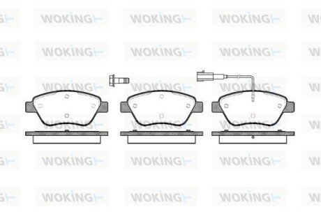 Колодки гальмівні диск. перед. (Remsa) Citroen Nemo 1.4 08-,Citroen Nemo 1.4 09- (P9583.01) WOKING P958301