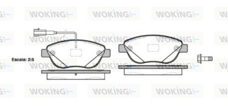 Тормозной колодки диск. перед. (выр-во Remsa) Fiat Doblo Combo 10> (P9593.12) WOKING P959312