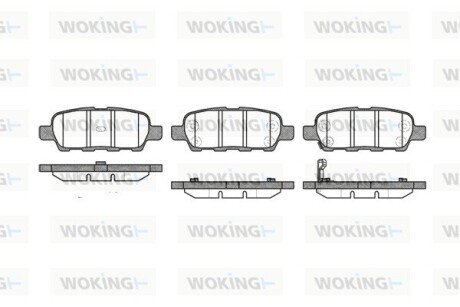 Гальмівні колодки зад. Qashqai/X-Trail 07- (38x105,5x14,3) WOKING P9763.01