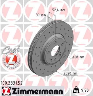 Диск тормозной ZIMMERMANN 100.3331.52