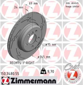 Диск тормозной ZIMMERMANN 150.3480.55