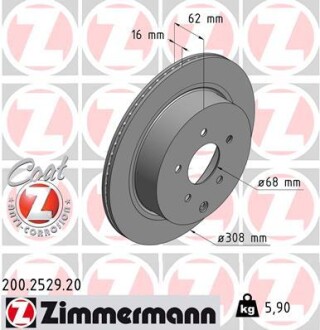 Диск гальмівний ZIMMERMANN 200.2529.20